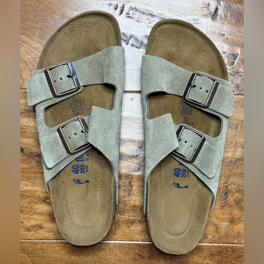 Birkenstock Arizona Suede Leather Sandals Taupe Tan Women’s 9-9.5 EU 40